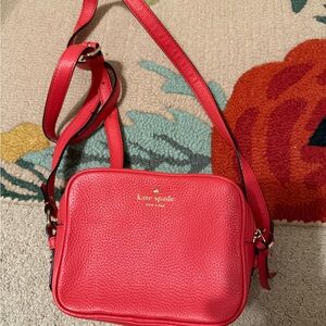 Kate Spade Mulberry Street Pyper Crossbody bag in red pebbled leather